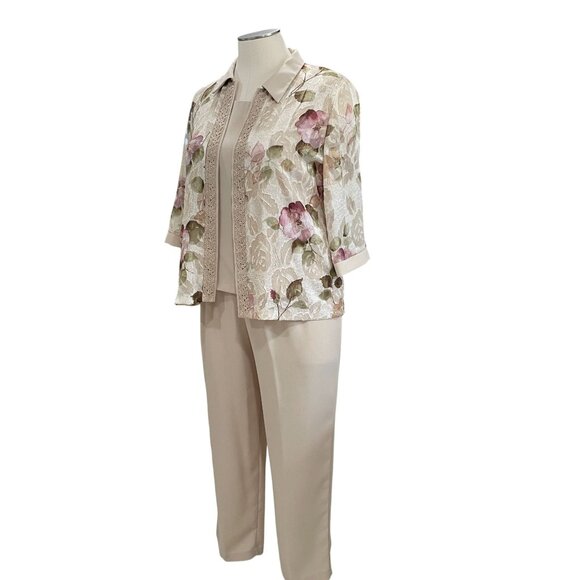 RM Richards 3 Piece Set Floral Jacket Top Pants Size 18 Grannycore Modest Outfit - Picture 8 of 14